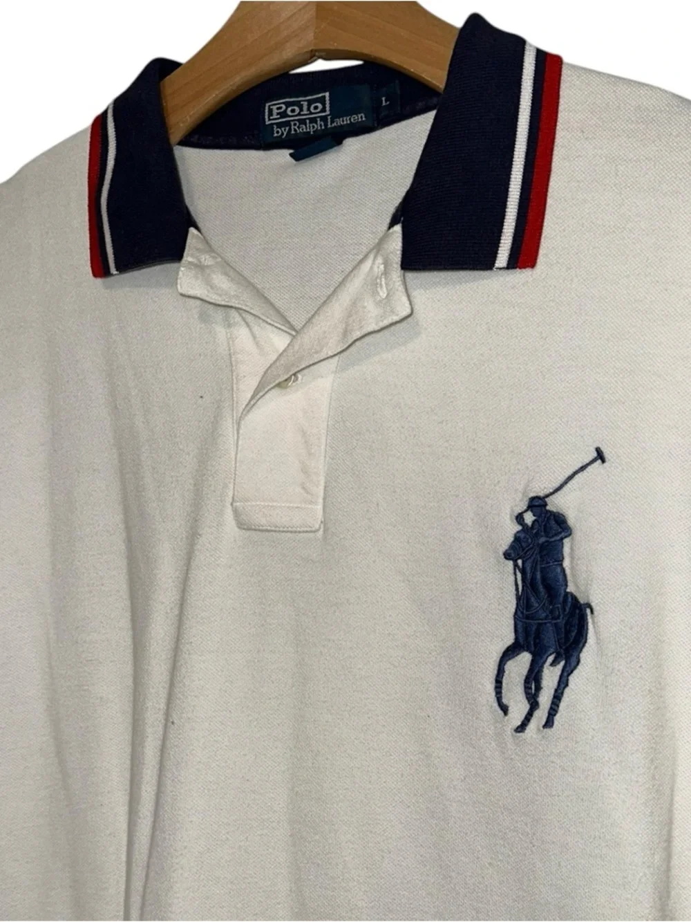 Polo Ralph Lauren Men’s Size L White Big Pony US Open 2005 Tennis Polo Shirt